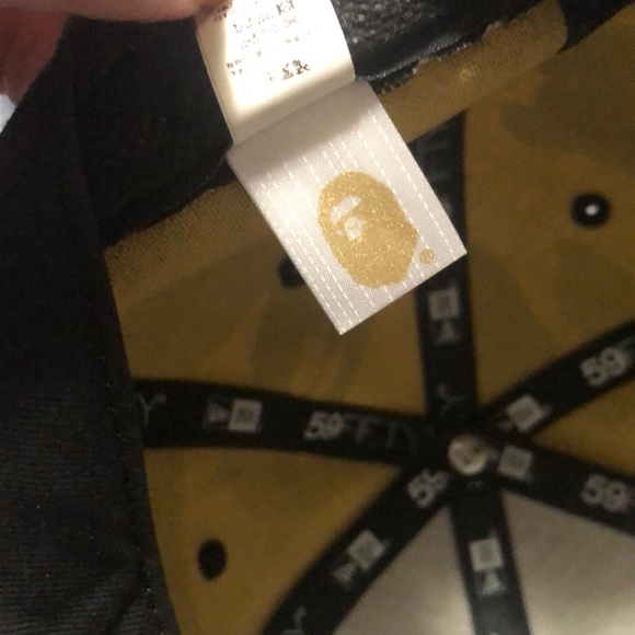 Bape yellow camo new era fitted hat size 7 1/2 - Picture 5 of 5